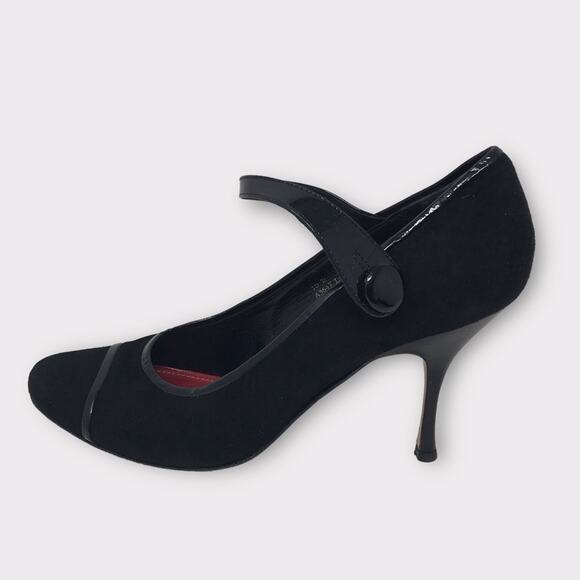 Coach Black Suede Mary Jane Strappy Pumps Lauryn Heels 10B - Picture 1 of 8